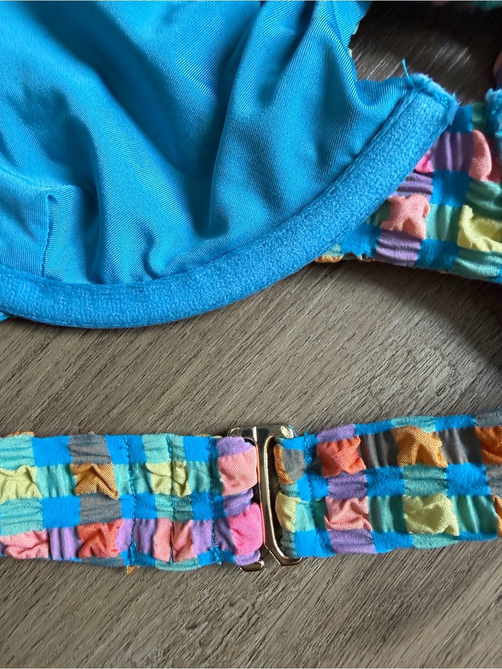 Beach Riot Multicolor Textured Bikini - Teal, Pink, Orange, Yellow - Picture 8 of 12